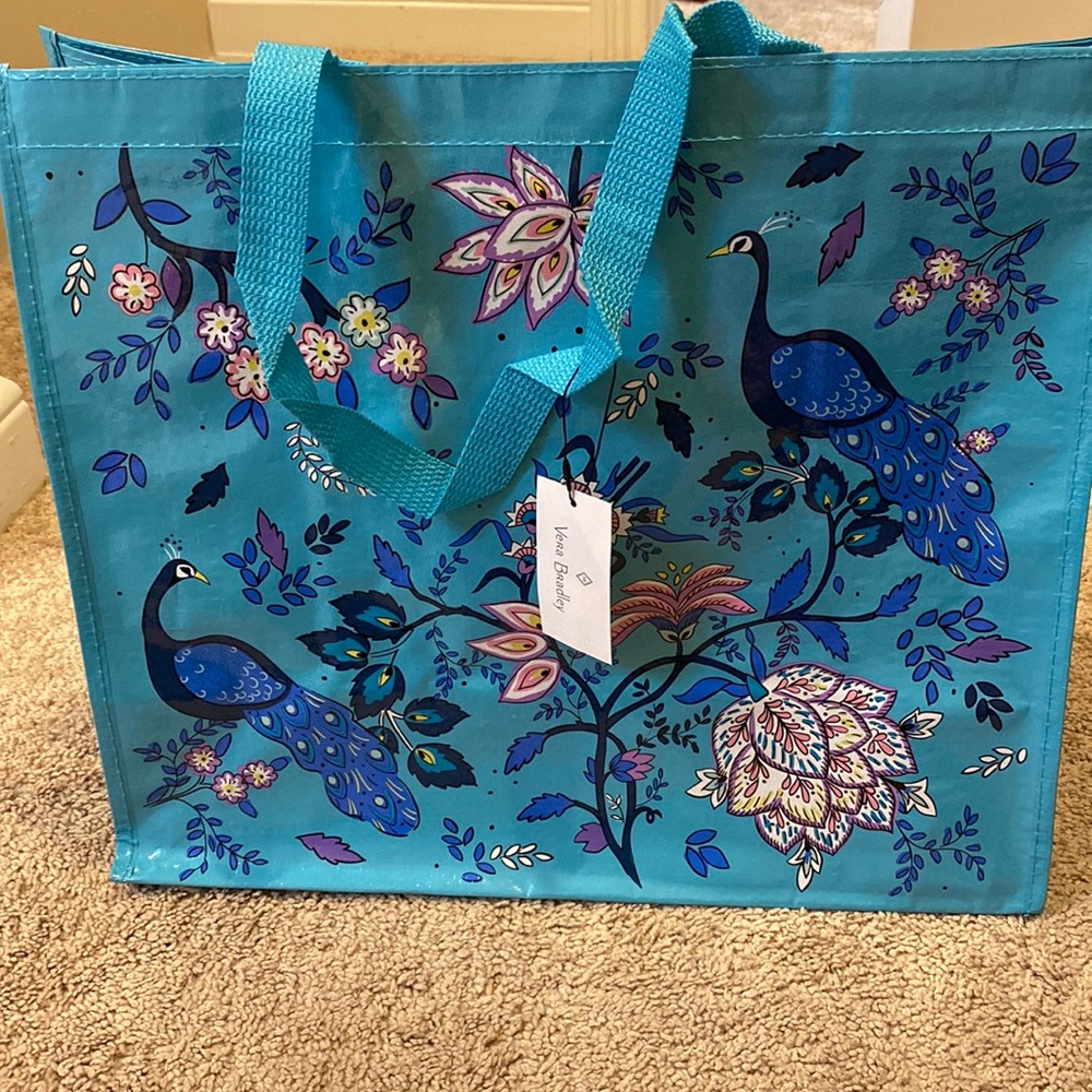 Vera Bradley market tote peacock garden nwt